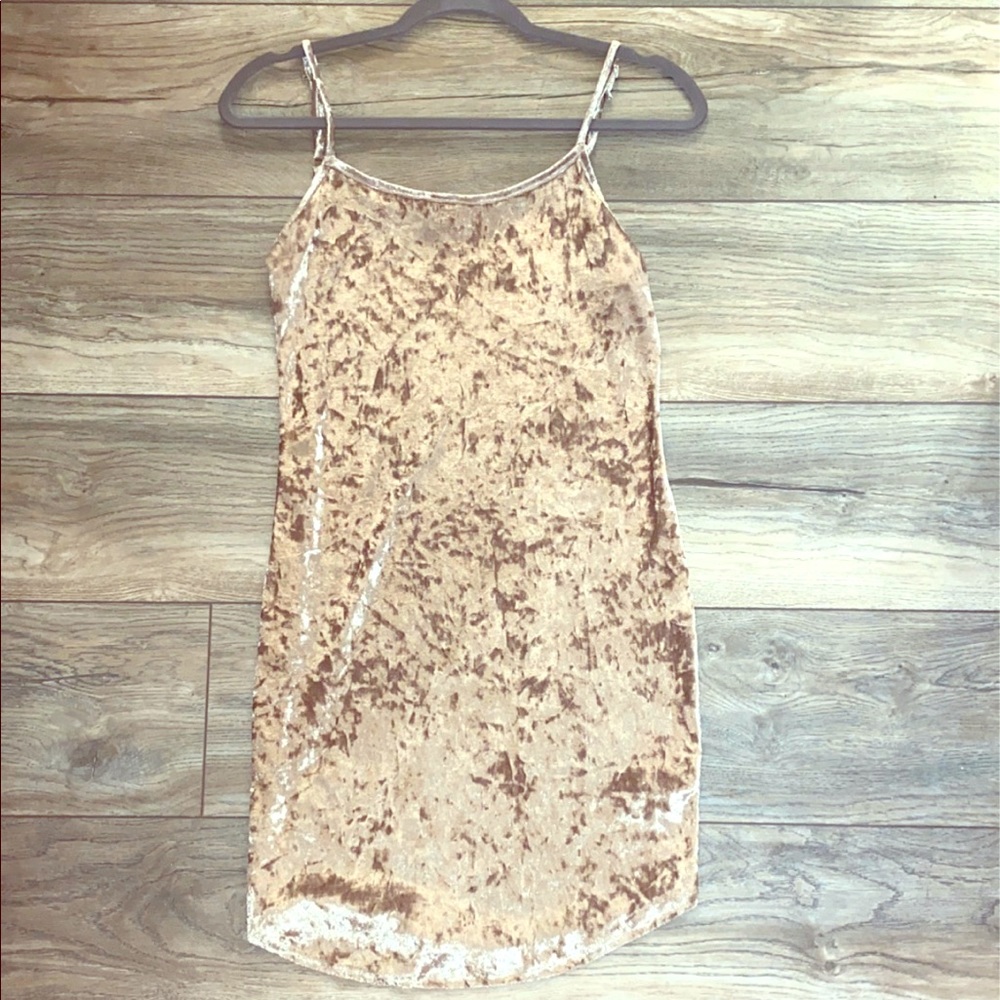 Strap Velvet Mini Dress / Size Large